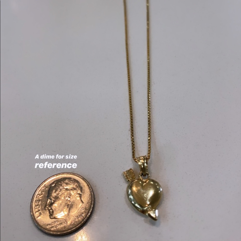 Supreme heart pendant 14k gold